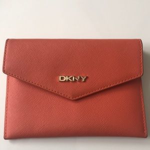 Dkny - Orange Saffiano Leather Wallet